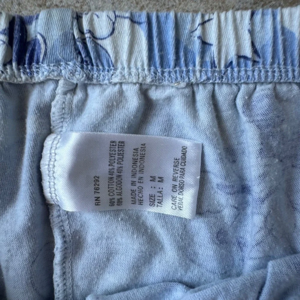 Y2K Disney Mickey Mouse Pajama Pants Size M Blue Stars Print Stretchy - Picture 4 of 5
